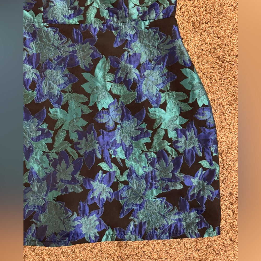 NWT Lulu’s Ready for Festivities Blue Multi Floral Jacquard Mini Dress Size Med - Picture 12 of 13